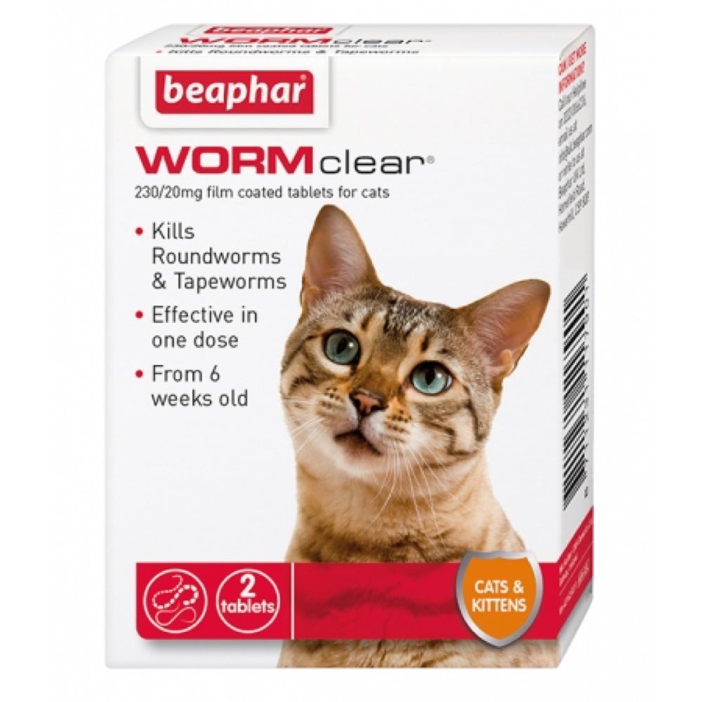 Beaphar WormClear Film Coated Tablets For Cats 2 tabs