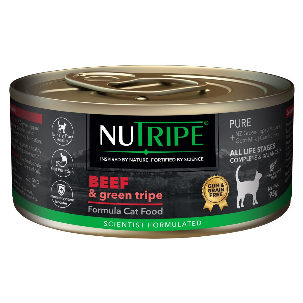 20% OFF: Nutripe Pure Beef & Green Tripe Gum & Grain-Free Canned CAT Food 95g