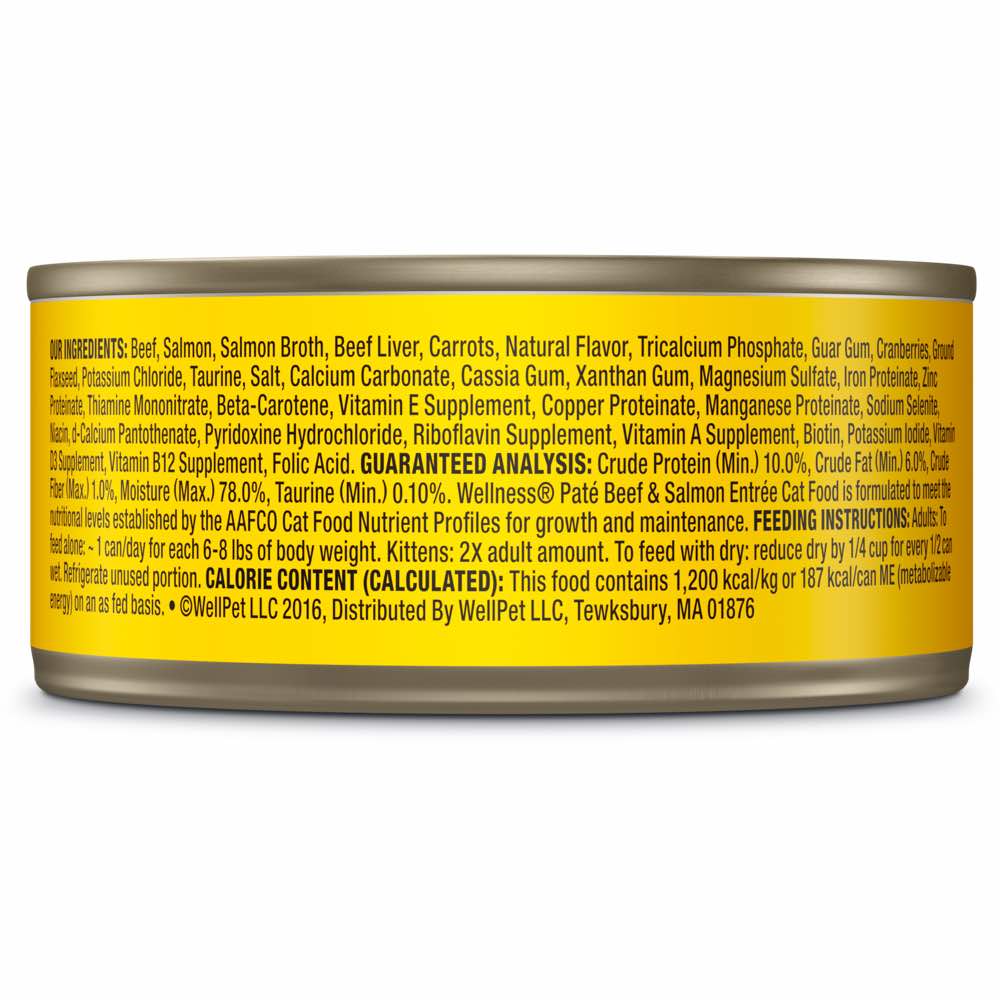Wellness Complete Health Beef & Salmon Pate Grain-Free Canned Cat Food 5.5oz (Exp 8Jul25)